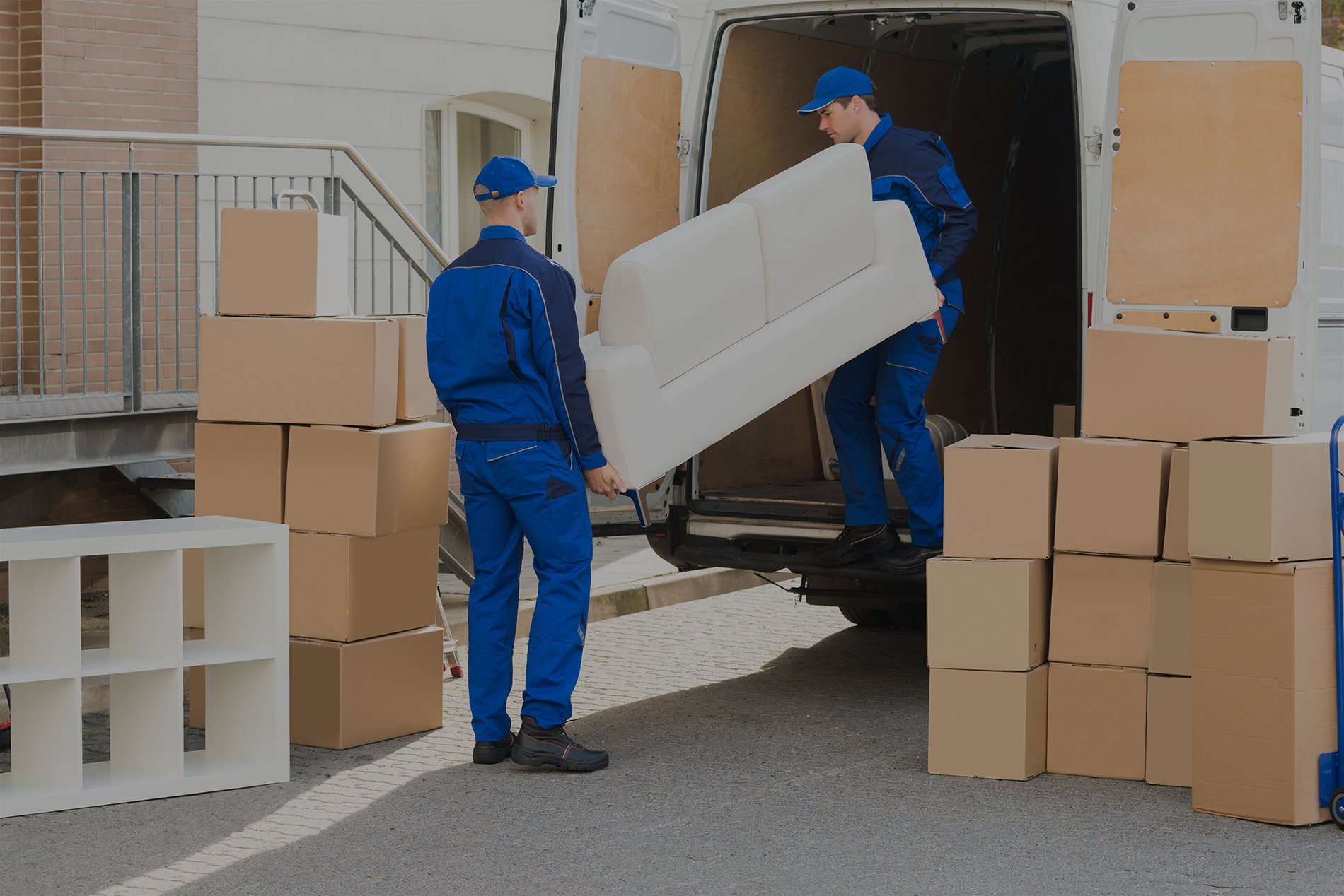 Movers unpacking a moving truck in Sarasota, Venice, Bradenton or Ellenton